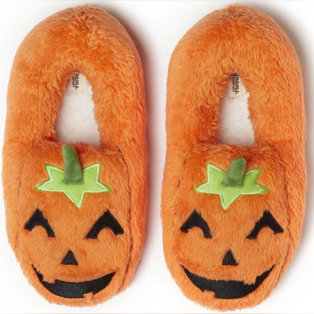 Dearfoams Cozy Comfort Halloween Unisex Pumpkin Closed Back Slippers
